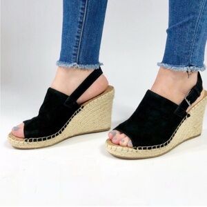 Black Espadrille Wedge Sandals